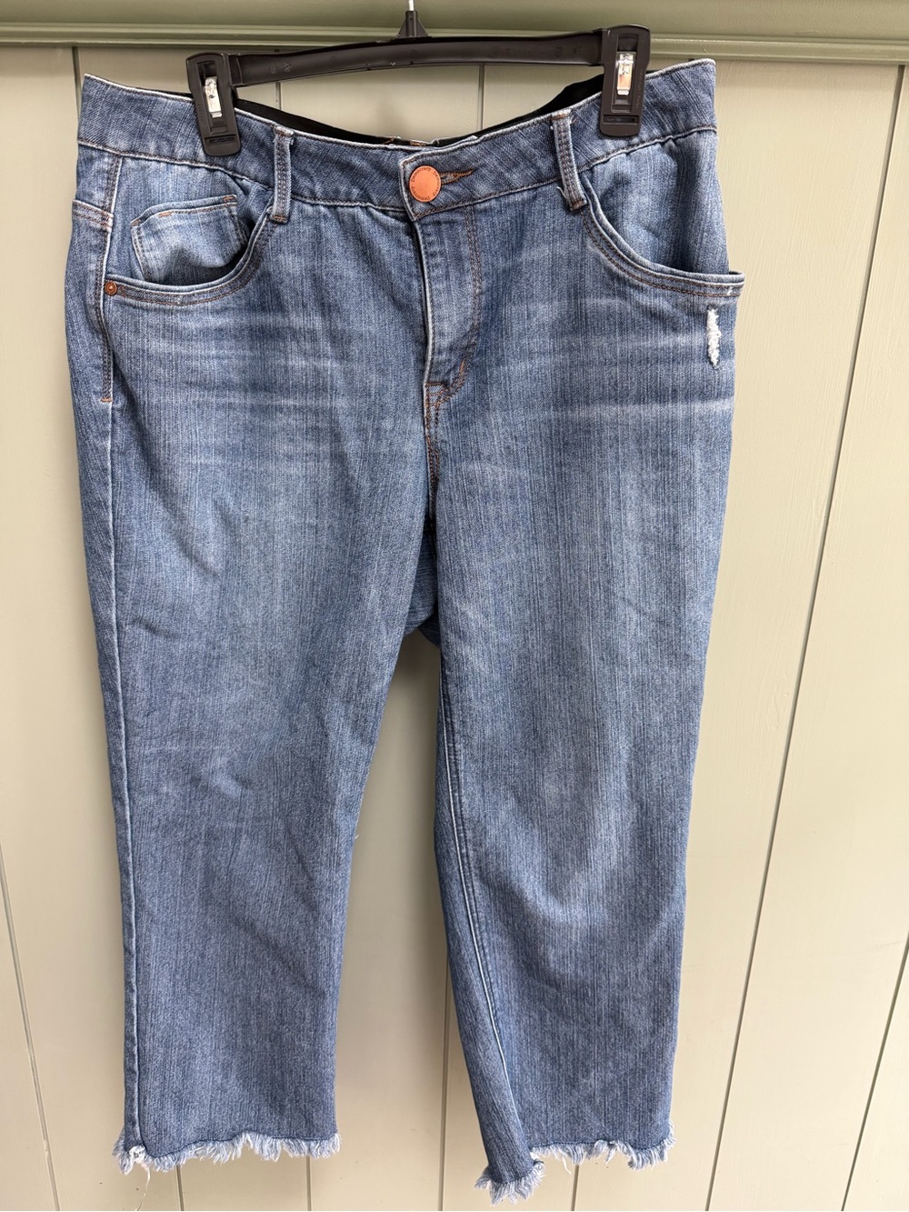 Democracy Light Blue Cropped Raw-Hem Jeans